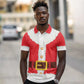 Black Santa Costume Polo Shirt Christmas Holiday Cosplay - African Pride