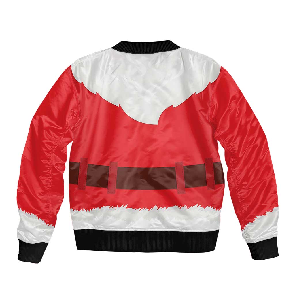 Black Santa Costume Sleeve Zip Bomber Jacket Christmas Holiday Cosplay - African Pride