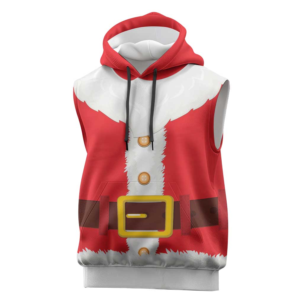 Black Santa Costume Sleeveless Hoodie Christmas Holiday Cosplay - African Pride