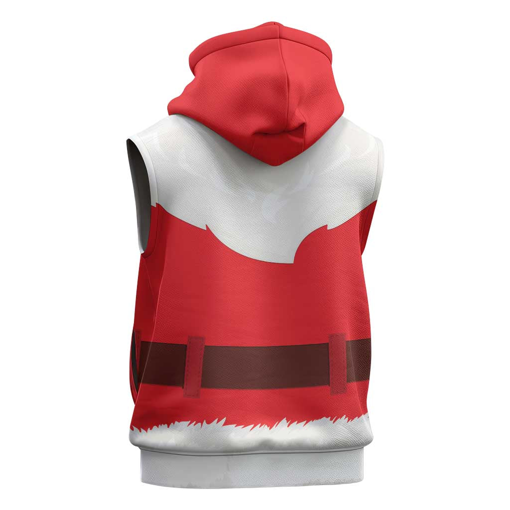 Black Santa Costume Sleeveless Hoodie Christmas Holiday Cosplay - African Pride