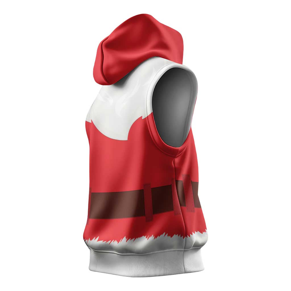 Black Santa Costume Sleeveless Hoodie Christmas Holiday Cosplay - African Pride