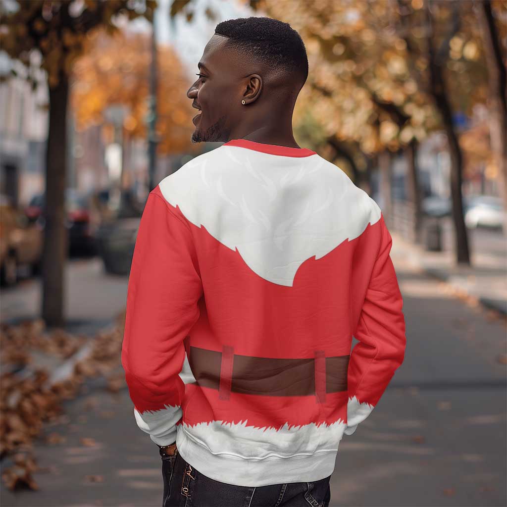 Black Santa Costume Sweatshirt Christmas Holiday Cosplay - African Pride