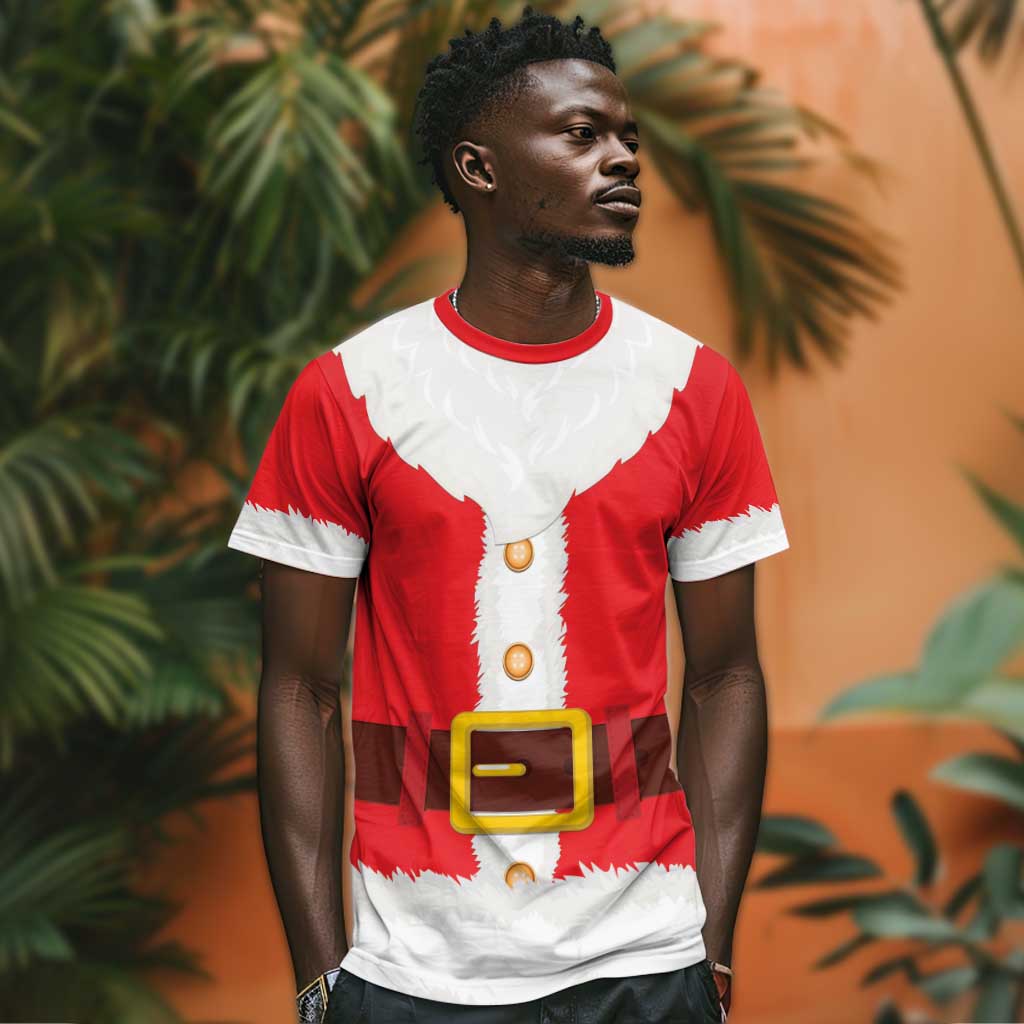 Black Santa Costume T shirt Christmas Holiday Cosplay - African Pride