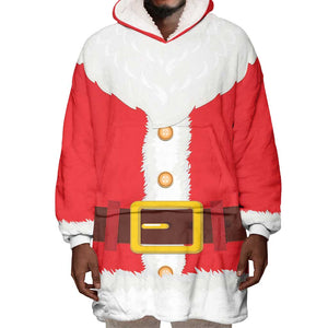 Black Santa Costume Wearable Blanket Hoodie Christmas Holiday Cosplay - African Pride