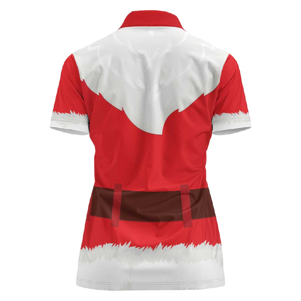 Black Santa Costume Women Polo Shirt Christmas Holiday Cosplay - African Pride