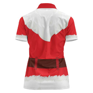 Black Santa Costume Women Polo Shirt Christmas Holiday Cosplay - African Pride