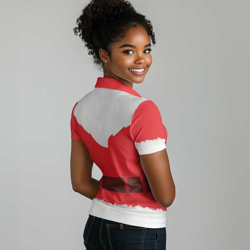 Black Santa Costume Women Polo Shirt Christmas Holiday Cosplay - African Pride