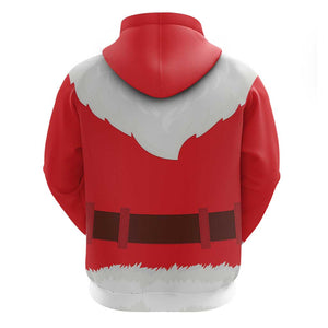 Black Santa Costume Zip Hoodie Christmas Holiday Cosplay - African Pride