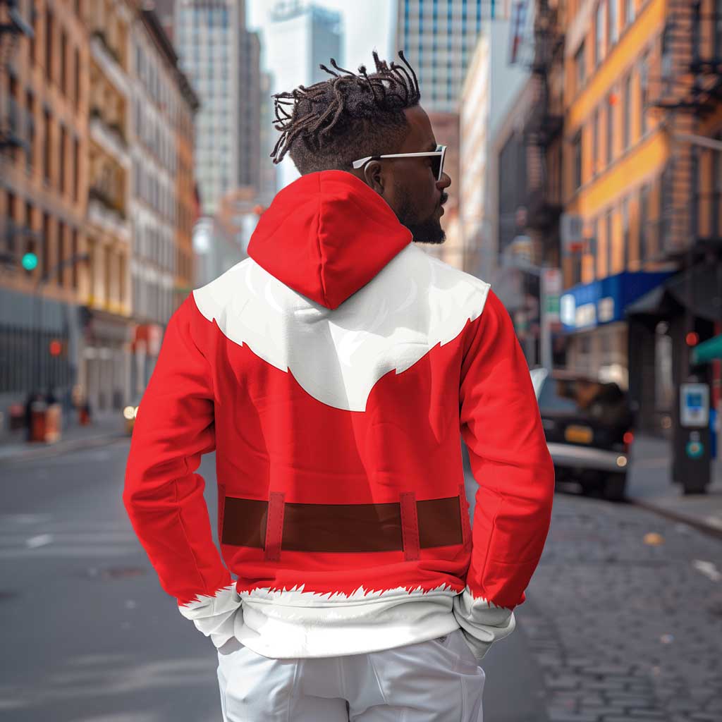 Black Santa Costume Zip Hoodie Christmas Holiday Cosplay - African Pride