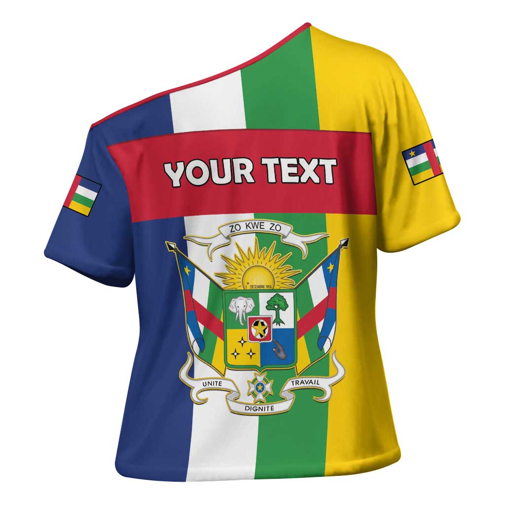 Personalized Central African Republic Cross Shoulder Shirt Happy Republic Day