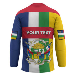 Personalized Central African Republic Hockey Jersey Happy Republic Day