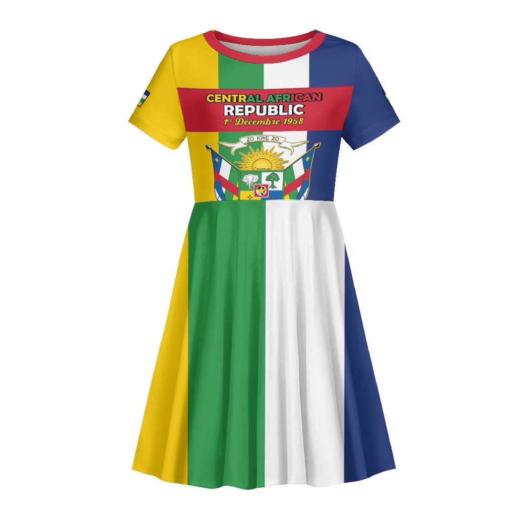 Personalized CAR Republic Day Kid Short Sleeve Dress Zo Kwe Zo - African Pride
