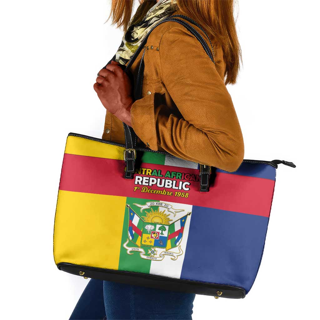 CAR Republic Day Leather Tote Bag Zo Kwe Zo - African Pride