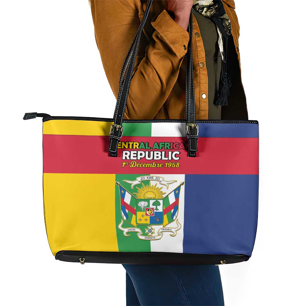CAR Republic Day Leather Tote Bag Zo Kwe Zo - African Pride