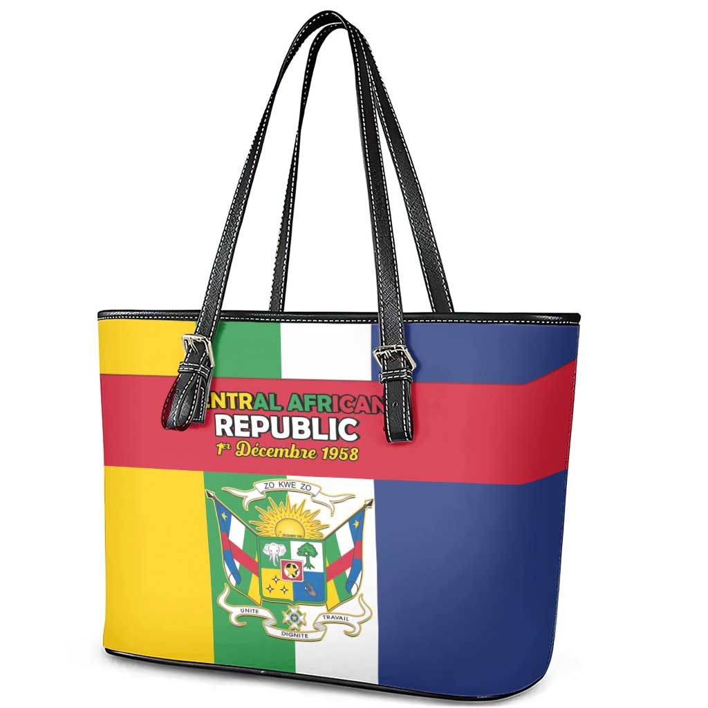 CAR Republic Day Leather Tote Bag Zo Kwe Zo - African Pride