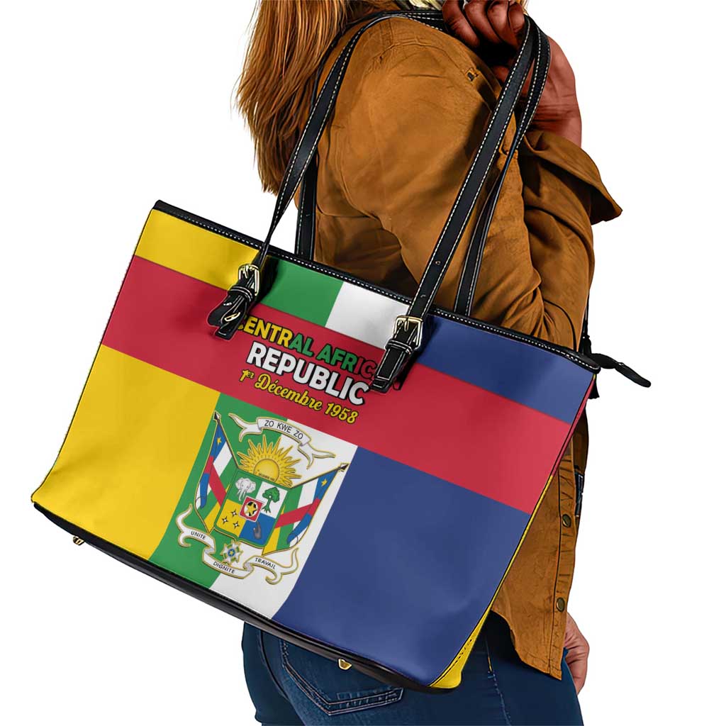 CAR Republic Day Leather Tote Bag Zo Kwe Zo - African Pride