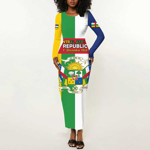 Personalized CAR Republic Day Long Sleeve Bodycon Dress Zo Kwe Zo - African Pride