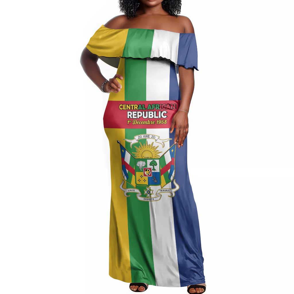 Personalized CAR Republic Day Off Shoulder Maxi Dress Zo Kwe Zo - African Pride