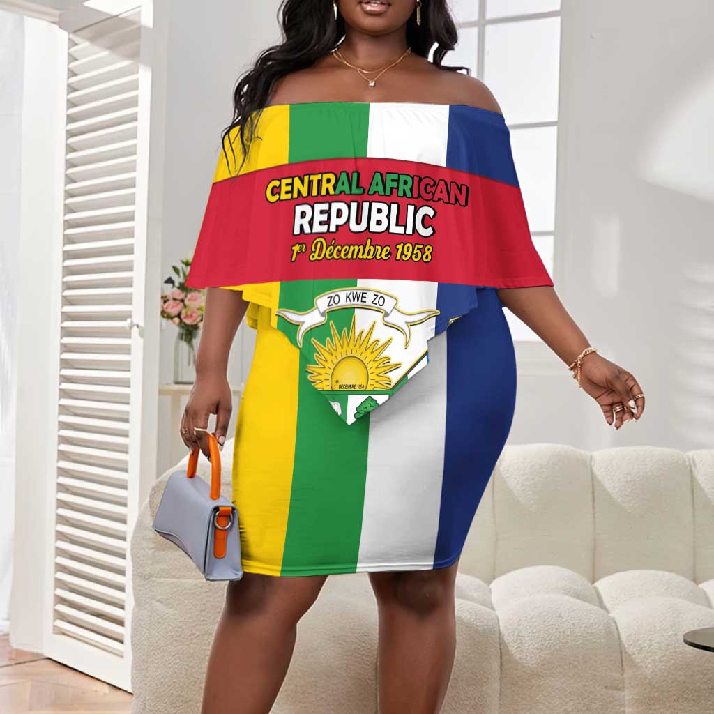 Personalized CAR Republic Day Off Shoulder Short Dress Zo Kwe Zo - African Pride
