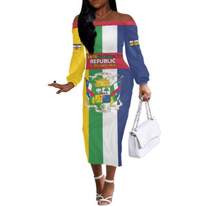 Personalized CAR Republic Day Off The Shoulder Long Sleeve Dress Zo Kwe Zo - African Pride