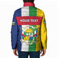 Personalized Central African Republic Padded Jacket Happy Republic Day