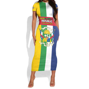 Personalized CAR Republic Day Short Sleeve Bodycon Dress Zo Kwe Zo - African Pride