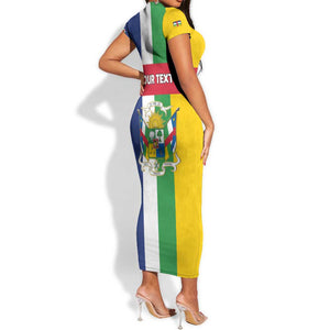 Personalized CAR Republic Day Short Sleeve Bodycon Dress Zo Kwe Zo - African Pride