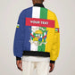 Personalized CAR Republic Day Sleeve Zip Bomber Jacket Zo Kwe Zo - African Pride