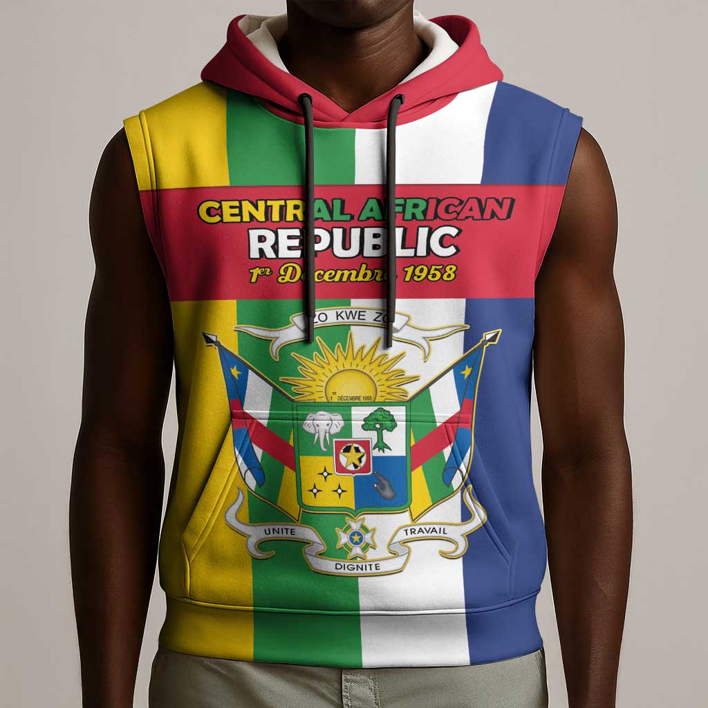CAR Republic Day Sleeveless Hoodie Zo Kwe Zo - African Pride