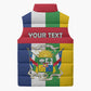 Personalized Central African Republic Sleeveless Puffer Jacket Happy Republic Day