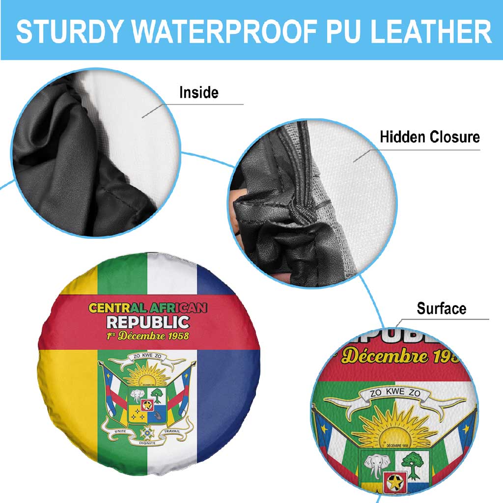 CAR Republic Day Spare Tire Cover Zo Kwe Zo - African Pride