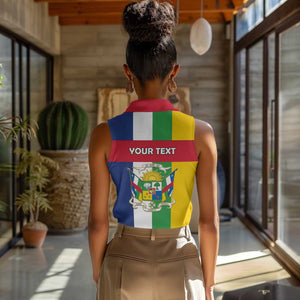 Personalized CAR Republic Day Women Sleeveless Polo Shirt Zo Kwe Zo - African Pride