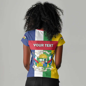 Personalized CAR Republic Day Women V-Neck T-Shirt Zo Kwe Zo - African Pride