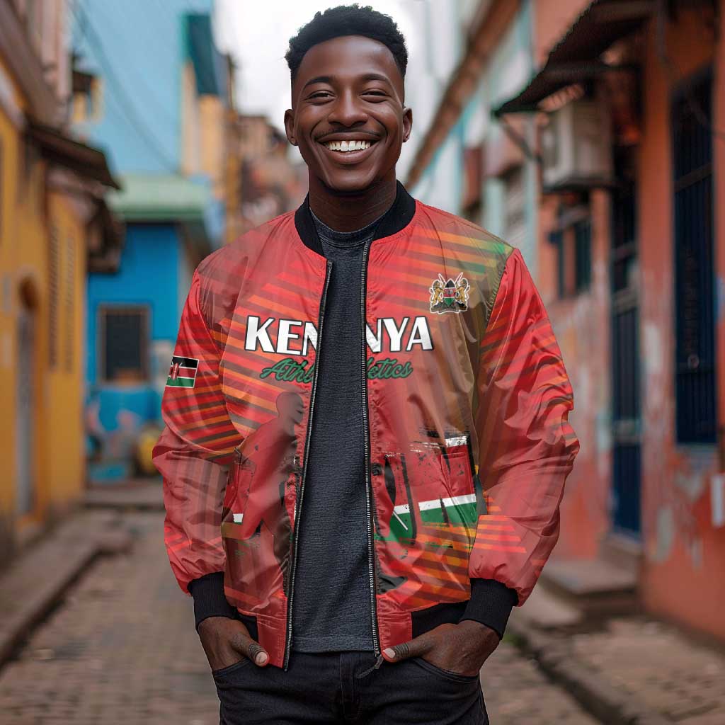Kenya Athletics Bomber Jacket Go Champions Go - African Pride