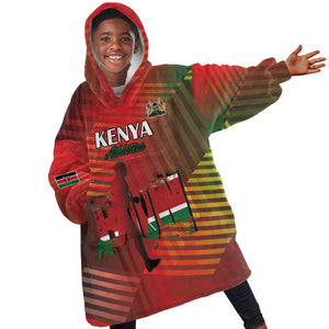 Kenya Athletics Kid Wearable Blanket Hoodie Go Champions Go - African Pride