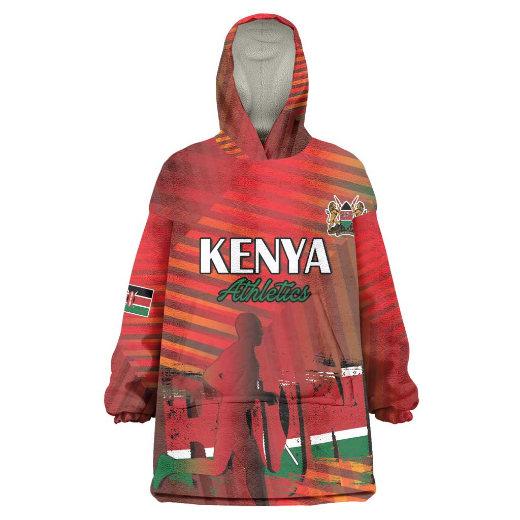 Kenya Athletics Kid Wearable Blanket Hoodie Go Champions Go - African Pride