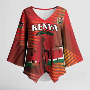 Custom Kenya Athletics Kimono Sleeve Blouse Run Faster