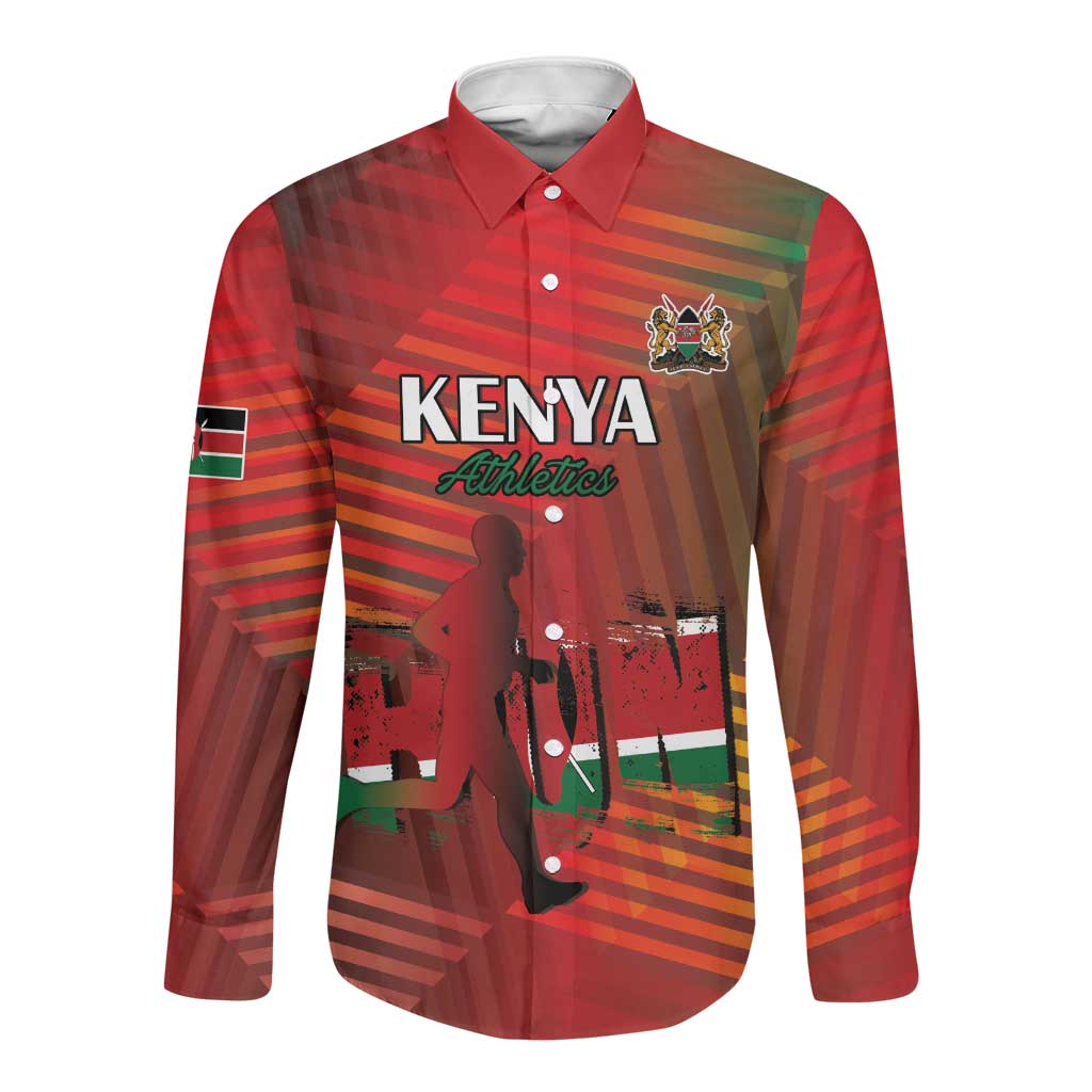 Kenya Athletics Long Sleeve Button Shirt Go Champions Go - African Pride