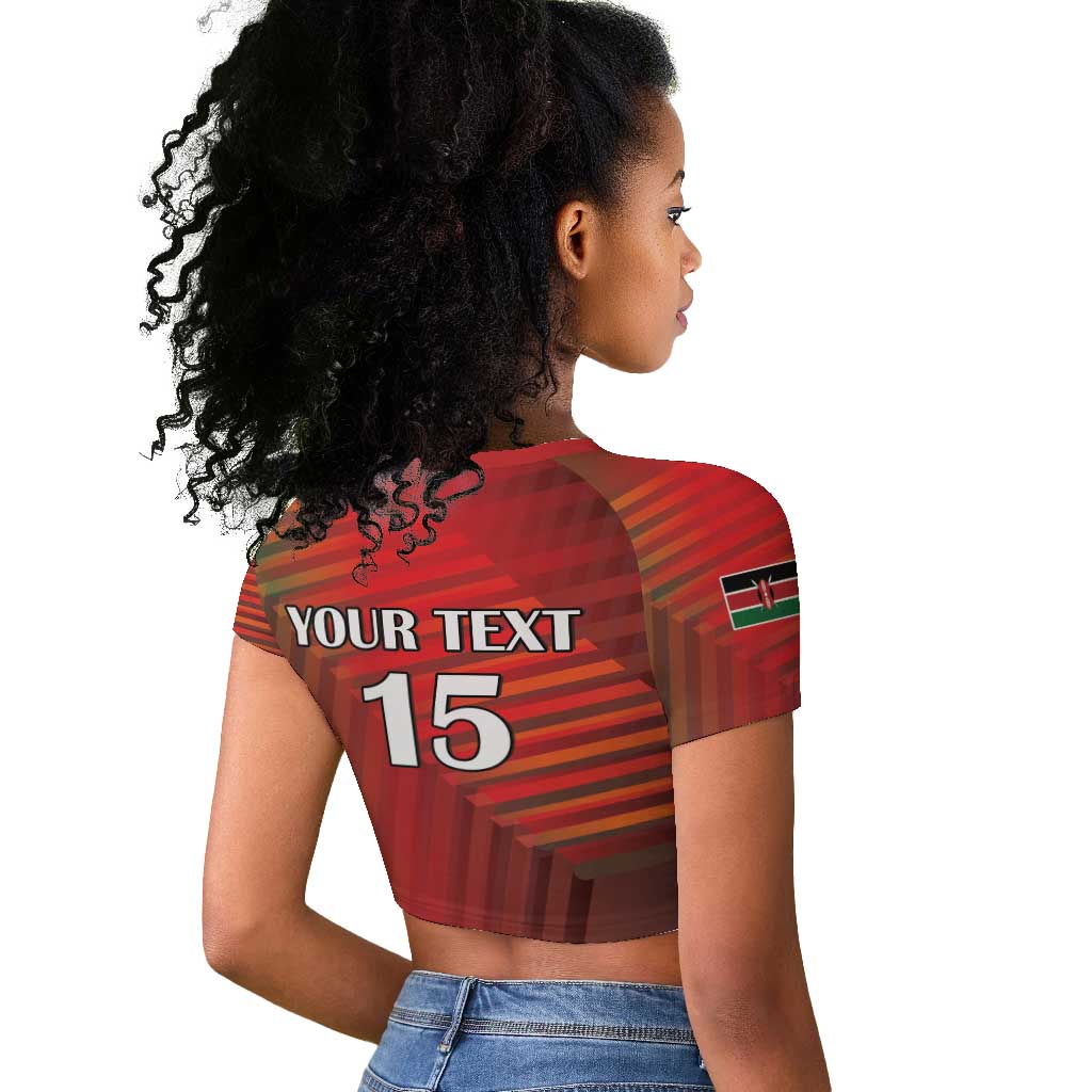 Kenya Athletics Raglan Cropped T shirt Go Champions Go - African Pride