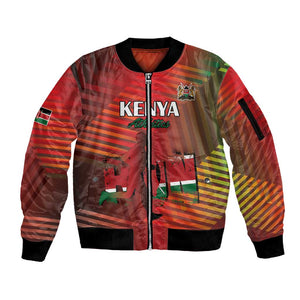 Kenya Athletics Sleeve Zip Bomber Jacket Go Champions Go - African Pride