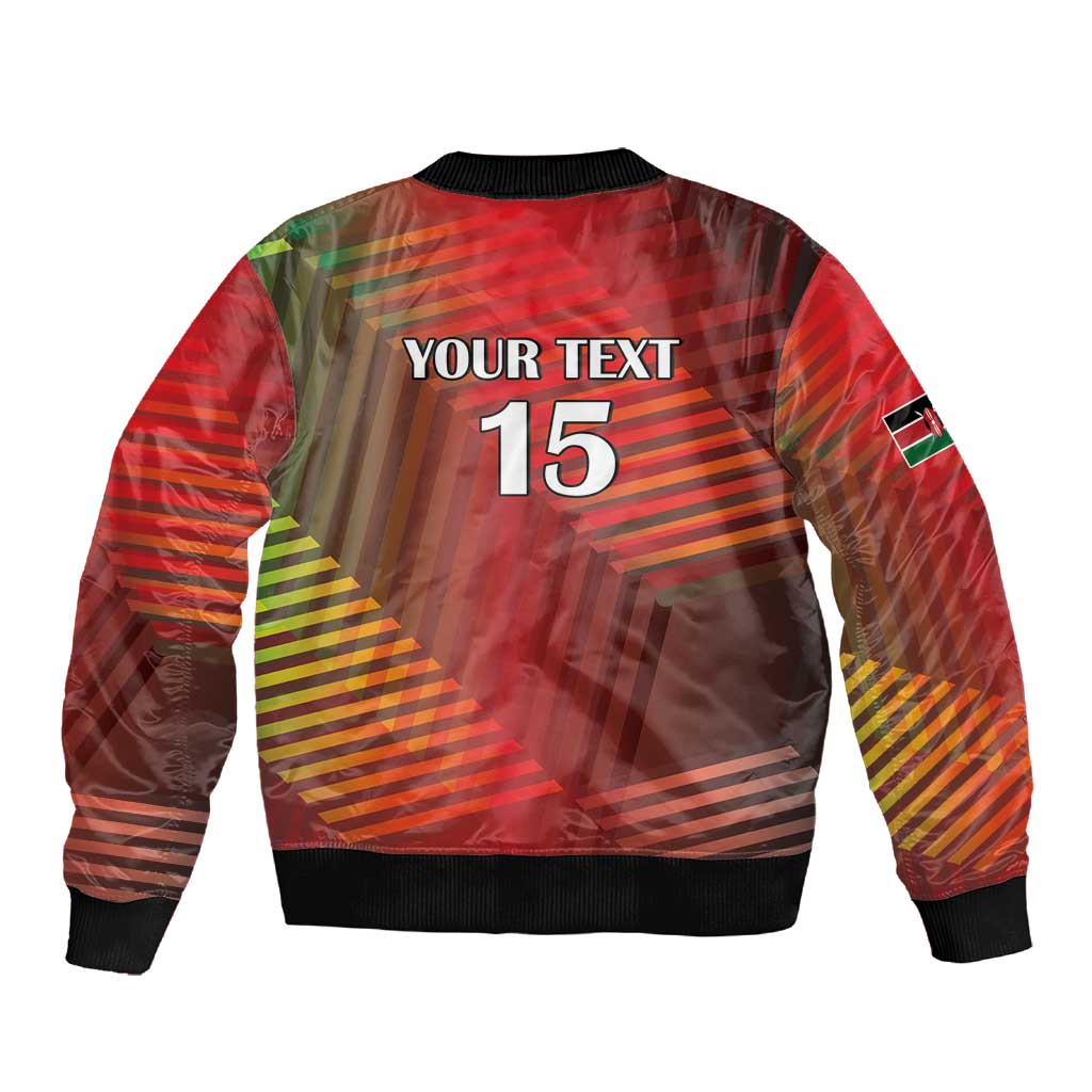 Kenya Athletics Sleeve Zip Bomber Jacket Go Champions Go - African Pride