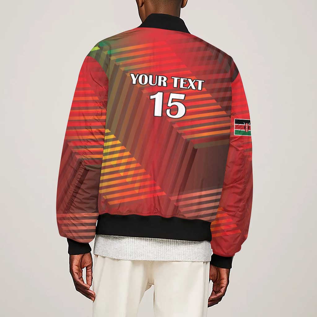 Kenya Athletics Sleeve Zip Bomber Jacket Go Champions Go - African Pride