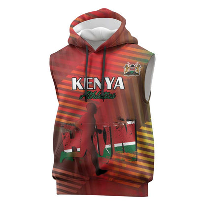Kenya Athletics Sleeveless Hoodie Go Champions Go - African Pride