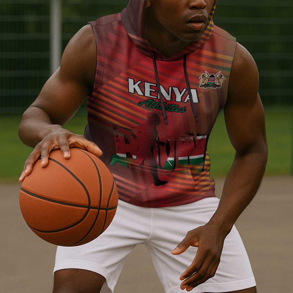 Kenya Athletics Sleeveless Hoodie Go Champions Go - African Pride