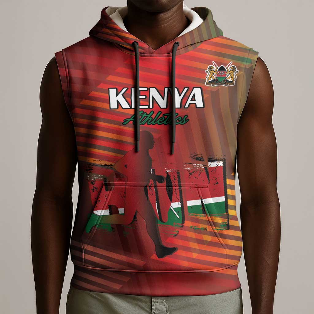 Kenya Athletics Sleeveless Hoodie Go Champions Go - African Pride