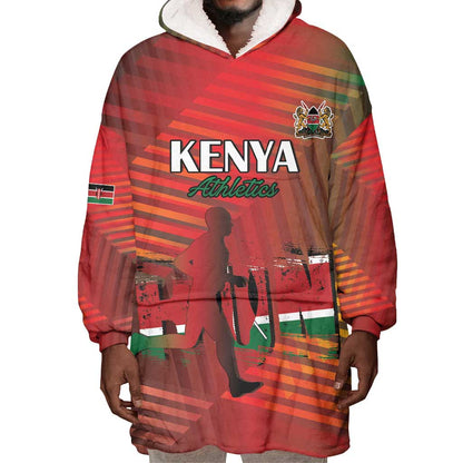 Kenya Athletics Wearable Blanket Hoodie Go Champions Go - African Pride