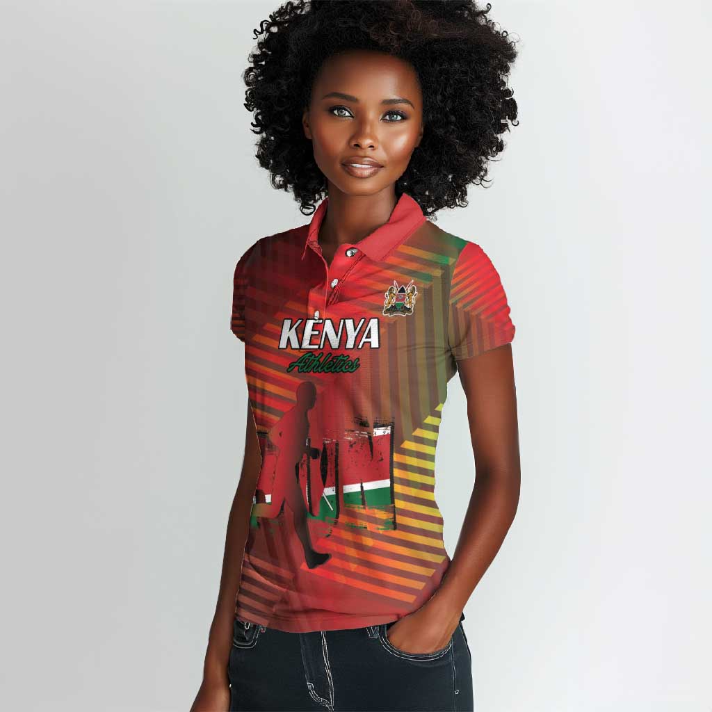 Kenya Athletics Women Polo Shirt Go Champions Go - African Pride