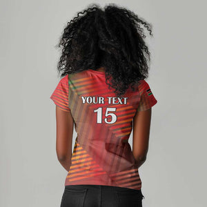 Kenya Athletics Women V-Neck T-Shirt Go Champions Go - African Pride