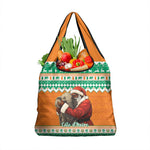 Afro Ivory Coast Christmas Grocery Bag Black Santa Afishapa - African Pattern