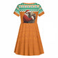 Afro Ivory Coast Christmas Kid Short Sleeve Dress Black Santa Afishapa - African Pattern
